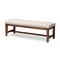 Baxton Studio Ainsley Beige Upholstered Walnut Finished Rubberwood Bench 147-8232 - alternate 1